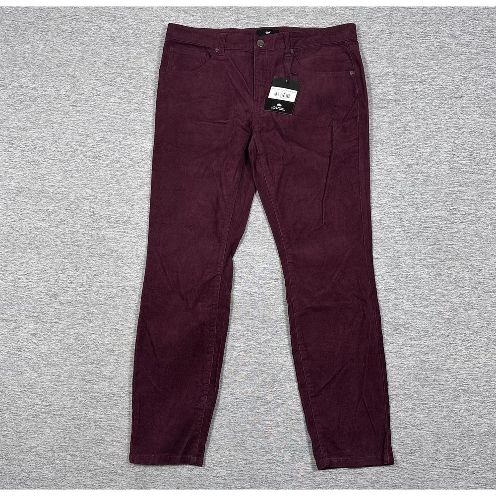Under 510 Pants Mens Size 33x28 Burgundy Stretch Corduroy 5-Pocket City NEW